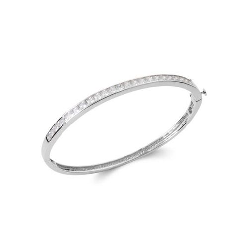 Bracelet - Bijouxia - Zirconium - Argent Massif 925/1000 - Ouvrable - Pavé De Cristaux