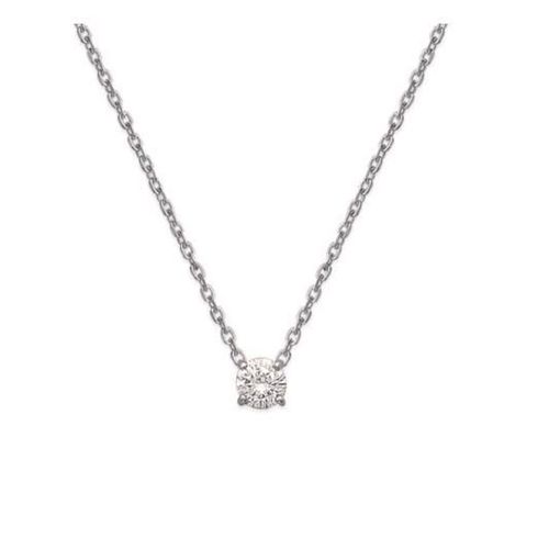 Collier Cristal Zirconium Solitaire - Bijouxia - Argent Massif 925/1000 - Ras De Cou - Femme