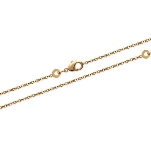 Chaîne Fine 70 Cm Maille Forçat En Plaqué Or 18 Carats - Bijouxia - Chaîne - Doré - Mixte