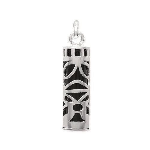 Pendentif - Bijouxia - Tiki Onyx & Argent Massif 925/1000 - Mixte - Noir - 3 Cm * 7 Mm