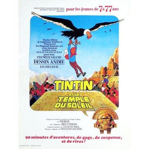 Tintin Et Le Temple Du Soleil - Véritable Affiche De Cinéma - Format 40x60 - De Raymond Leblanc
