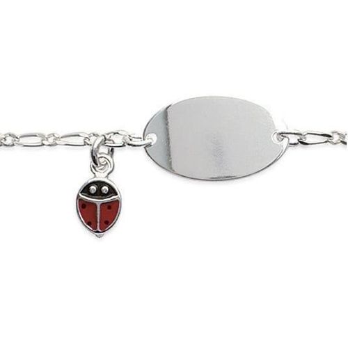 Bracelet Enfant Maille Figaro&coccinelle Argent Massif 925/000 Bijoux Enfant