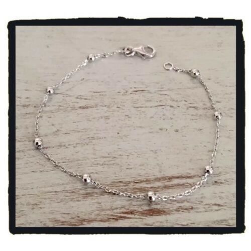 Bracelet Fines Boules En Argent Massif 925/1000 Bijoux