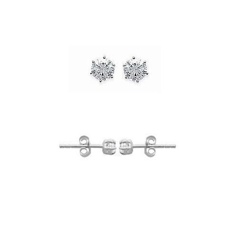 Boucles D'oreilles Argent Massif Zirconium 4mm - Bijouxia - Clou - Puce