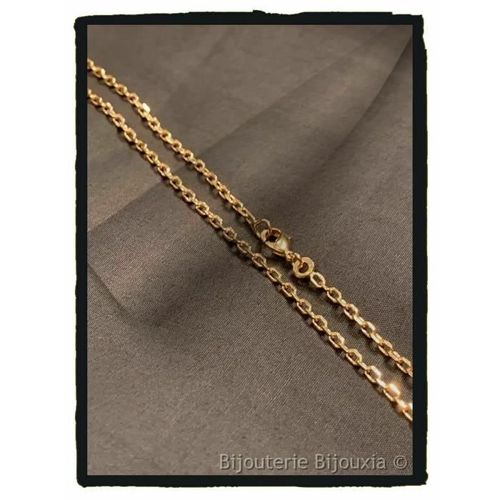 Chaîne Maille Forçat 2,70mm Plaqué Or 18 Carats - Bijouxia - Longueur 55cm