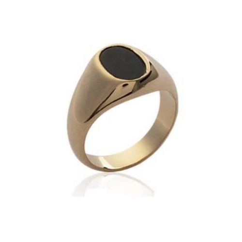 Bague Chevalière Onyx Plaqué Or 18 Carats Tailles 48 À T70 66 - Bijouxia - Mixte - Joaillerie