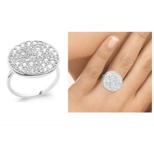 Bague Pavé Microserti Oxyde De Zirconium Argent Massif 925/000 T50 À T60