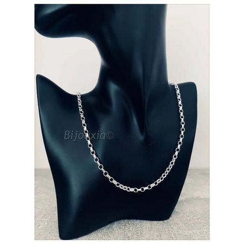 Collier Chaîne Longue Maille Jaseron Robuste 60 Cm Argent Massif 925/1000 Bijoux Cpl - Bijouxia