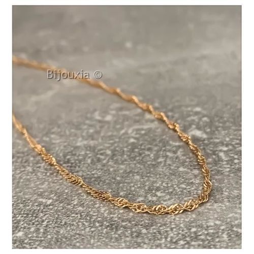 Bijoux - Bijouxia - Chaîne 45 Cm Fine Maille Singapour Plaqué Or - Femme - Singapour - 750/1000