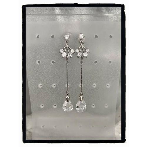 Boucles D'oreilles Originales - Bijouxia - Gouttes De Cristal - Argent Massif 925/1000