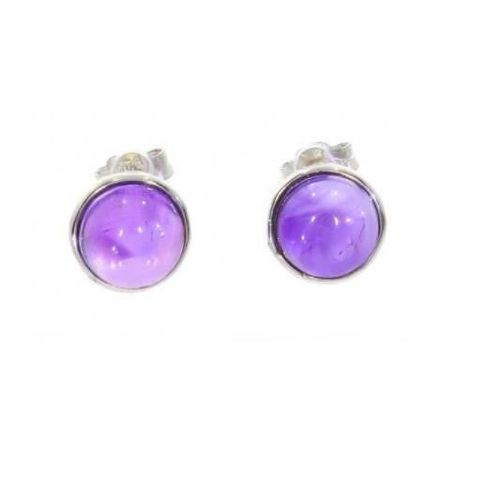 Boucles D'oreilles - Bijouxia - Améthyste - Argent Massif Rhodié 925/1000 - Clou - Puce