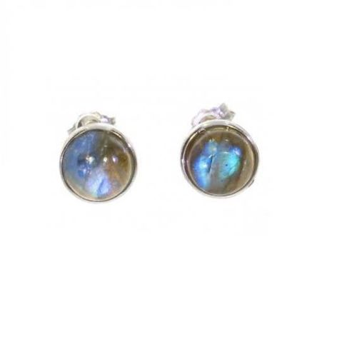 Boucles D'oreilles - Bijouxia - Labradorite - Argent Massif Rhodié 925/1000 - Clou - Puce