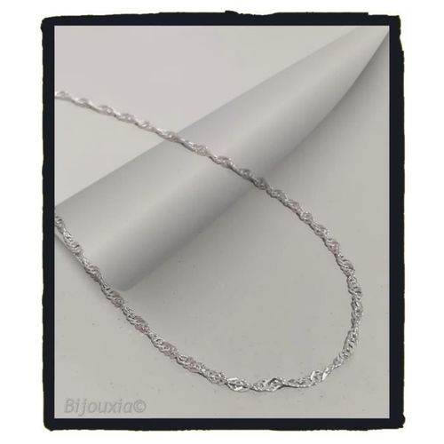 Chaîne De Cou - Bijouxia - Maille Singapour - Argent Massif 925 - Longueur 45 Cm - Largeur 1,50 Mm