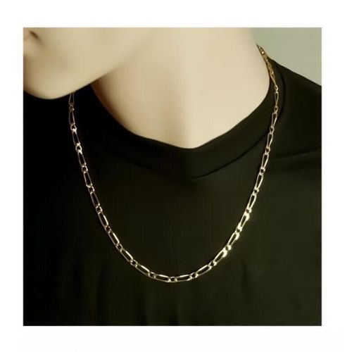 Collier - Bijouxia - Chaîne Figaro 1-1 Plaqué Or 18 Carats - 55cm - Maille 3,5mm