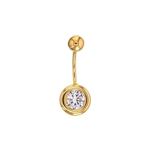 Piercing De Nombril En Or 750/1000 Avec Oxyde De Zirconium Serti Clos - Bijou Corps - Marque Bijouxia