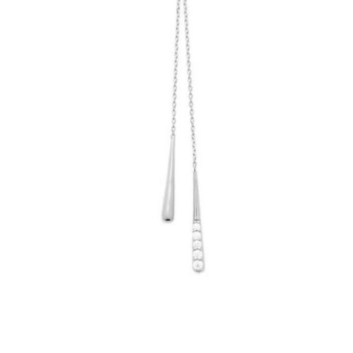 Collier - Bijouxia - Gouttes D'eau Pendantes - Argent Massif 925 - Oxyde De Zirconium - 45 Cm