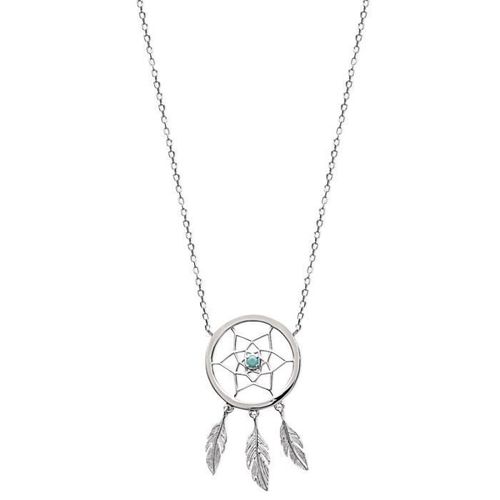 Collier Chaîne De Cou Attrape Rêve Pierre - Argent Massif 925/000 - Bijouxia - Turquoise