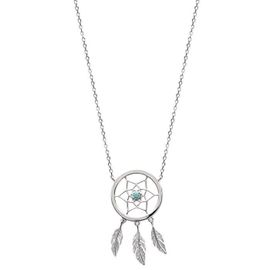 Collier Chaîne De Cou Attrape Rêve Pierre - Argent Massif 925/000 - Bijouxia - Turquoise