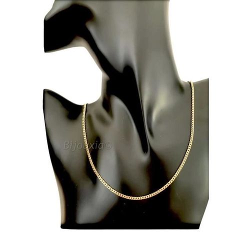 Chaîne Gourmette Plaqué Or 18 Carats 750/000 - Bijouxia - 55 Cm X 2,5 Mm - Homme - Doré