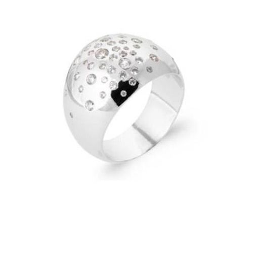 Bague - Bijouxia - Bombée Oxyde De Zirconium - Argent Massif 925/00 - Tailles 50 À 60