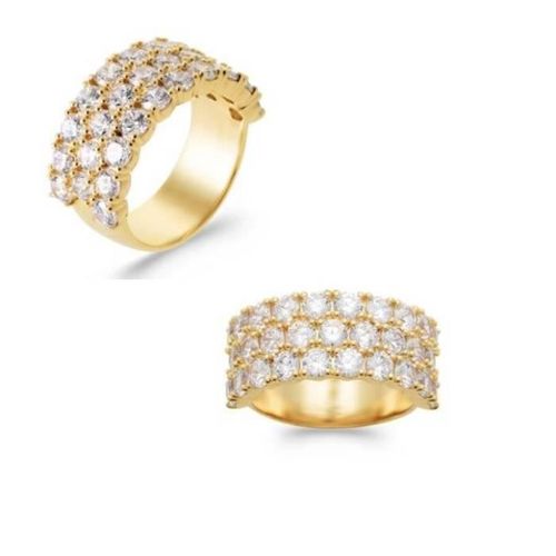Bague - Bijouxia - Pavé Microserti Oxyde De Zirconium - Plaqué Or 18 Carats - Joaillerie - Mixte