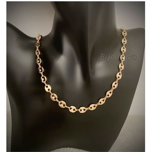 Chaîne Maille Grain De Café 60 Cm X 6,5 Mm Plaqué Or 18 Carats Homme