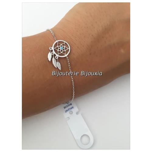 Bracelet - BIJOUXIA - Attrape Rêve Pierre Turquoise - Argent Massif 925/1000 - Femme - Asymétrique