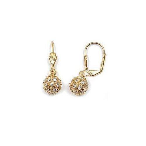 Boucles D'oreilles - Bijouxia - Boules Microserti Oxyde De Zirconium - Plaqué Or 18 Carats - Clou - Puce