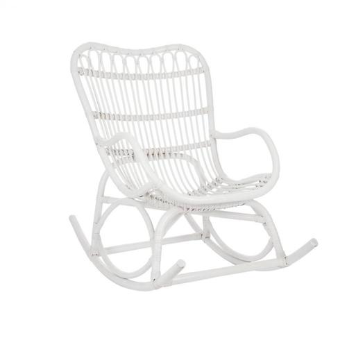 Chaise À Bascule Byza En Rotin / Blanc