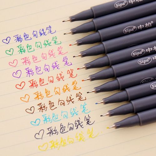 Ensemble De Stylos À Dessin Sipa Micron,Marqueurs À Pointe Fine Poreuse,Parfait Pour Les Livres De Coloriage Et Les Arts,0.38mm,10 Pièces Par Lot