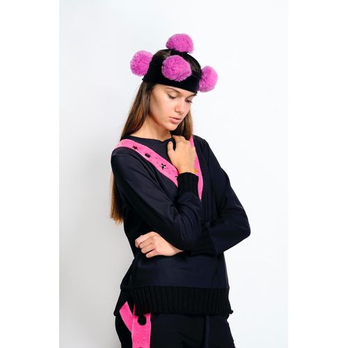 Pull Sweat Charms Noir Fushia