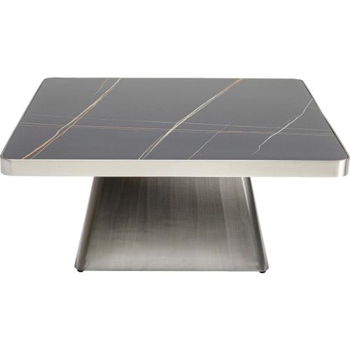 Table Basse Miler Argentée Et Noire 80x80cm Kare Design