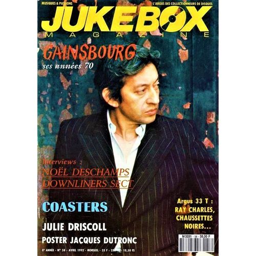 Jukebox Magazine N° 58 - Avril 1992 - Serge Gainsbourg -