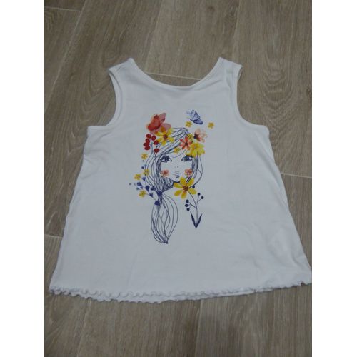 Top Sans Manche Blanc Motif Floral Orchestra - 8 Ans