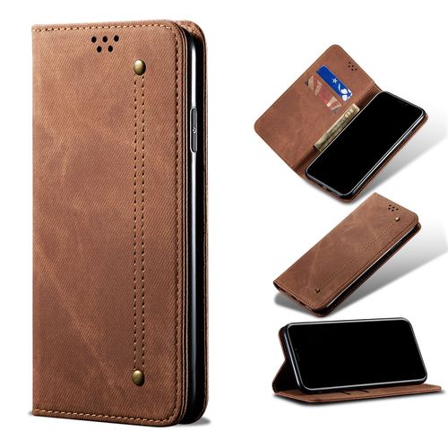Coque Iphone Xr,Etui De Telephone En Cuir Pu Pour Iphone Xr,Etui Portefeuille 2 Emplacements Pour Cartes,1 Money Pocket,Coque Pour Iphone Xr,Marron