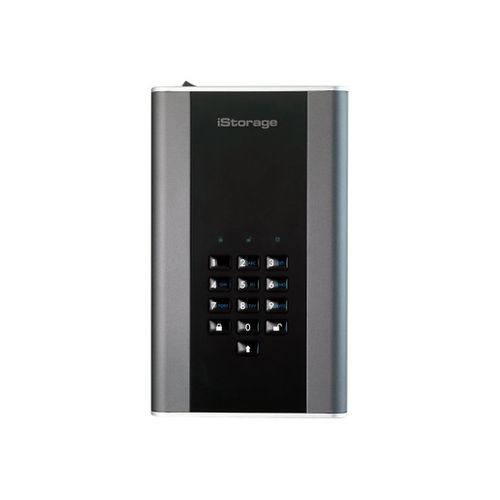 iStorage diskAshur DT² - Disque dur - chiffré - 2 To - externe (portable) - USB 3.1 - FIPS 197, SHA 256 bits, 256-bit AES-XTS - Conformité TAA