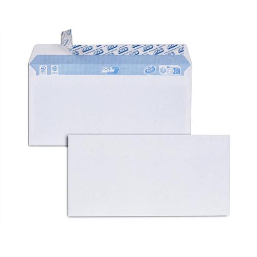 Gpv Paquet De 100 Enveloppes Blanches Dl 110x220 80 G Bande De Protection