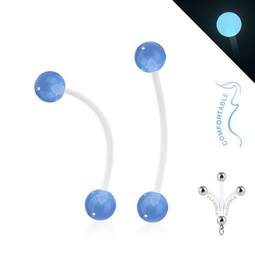 Piercing Nombril Grossesse Fluo Bébé Maternité Longue Barre Retainer Bioflex Acrylique Cosima Bleu Lovepiercing