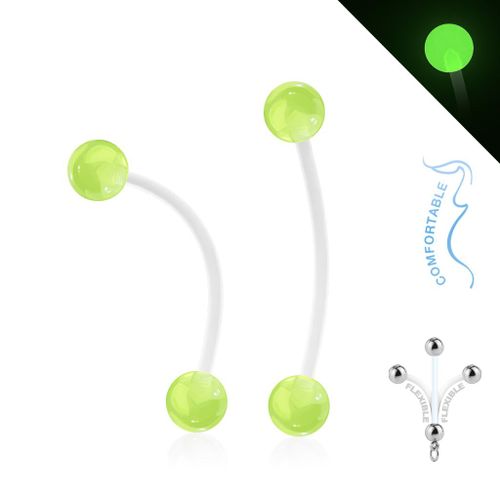 Piercing Nombril Grossesse Fluo Bébé Maternité Longue Barre Retainer Bioflex Acrylique Cosima Vert Lovepiercing