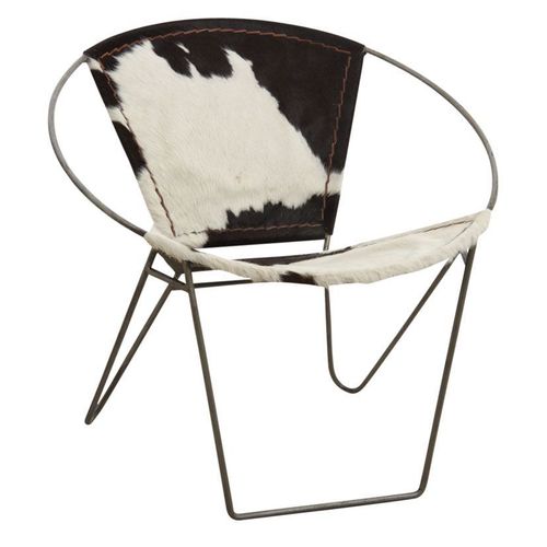 Fauteuil En Peau De Vache Et Métal