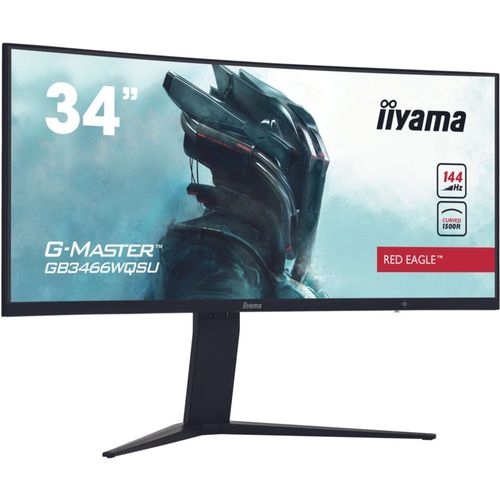 iiyama G-MASTER Red Eagle - Écran LED - incurvé - 34" - 3440 x 1440 UWQHD @ 144 Hz - VA - 400 cd/m² - 3000:1 - DisplayHDR 400 - 1 ms - 2xHDMI, 2xDisplayPort - haut-parleurs - noir mat