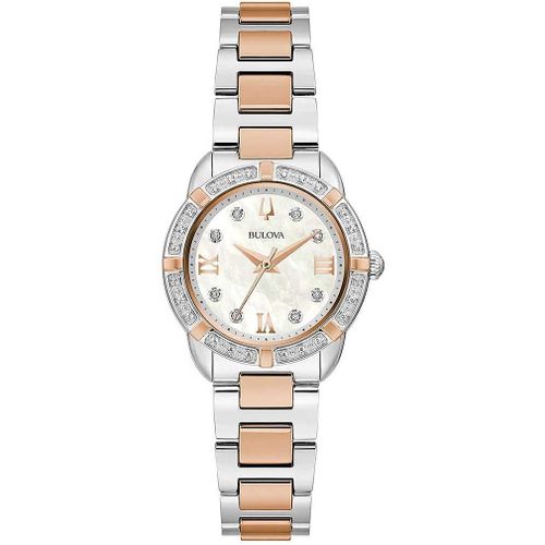 Montre Seul Le Temps Femme Bulova Classic Lady Diamond Trendy Cod. 98r291 Bulova
