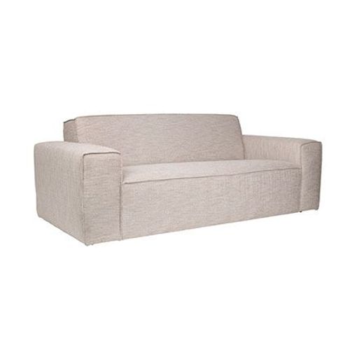 Canapé 2,5 Places En Tissu Beige - Bor