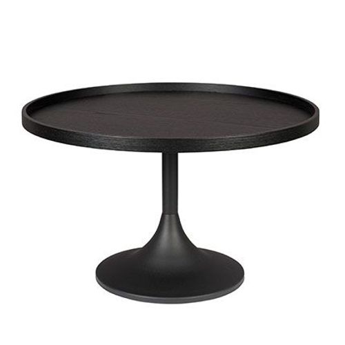 Table Basse Ronde 69x42 Cm En Bois Noir