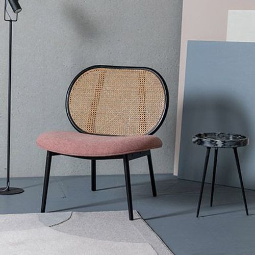 Fauteuil 78,6x70x84,1 Cm En Cannage Tissu Rose - Spike