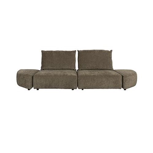 Canapé 3 Places Modulable 318x100x87 Cm En Tissu Kaki - Hunter
