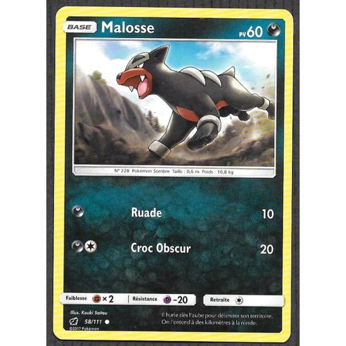 Carte Pokémon Malosse 58/111 - Soleil Et Lune / Invasion Carmin (Vf)
