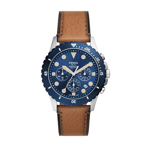 Montre Homme Fossil Fb-01 En Cuir Eco-Responsable Marron