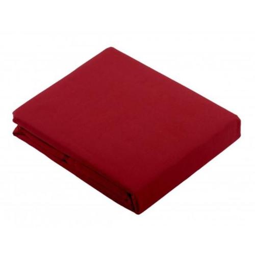 Drap Plat Uni 240x300cm, 2 Personnes, Couleur Rouge, 100% Coton 57 Fils, Oeko-Tex