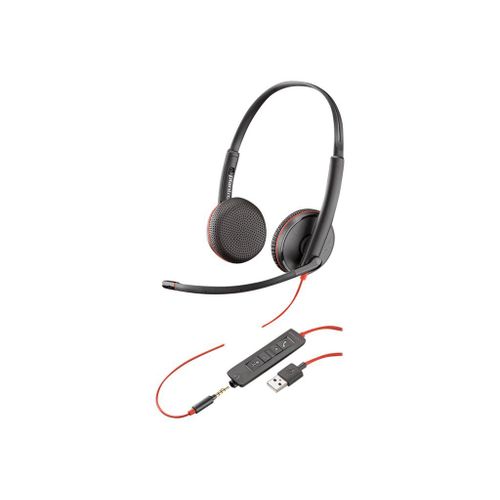 Poly Blackwire 3225 - 3200 Series - micro-casque - sur-oreille - filaire - USB, jack 3,5mm